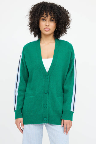 Sandro Wool Striped Knit Cardigan