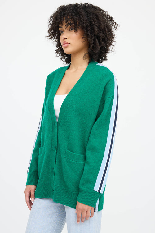 Sandro Wool Striped Knit Cardigan