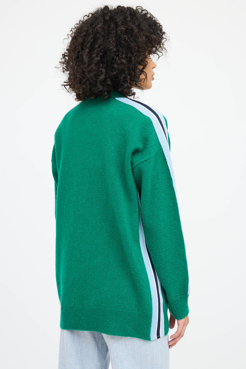 Sandro Wool Striped Knit Cardigan