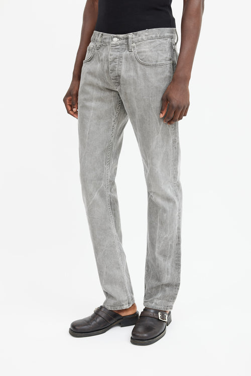 Sandro Grey Washed Droit Straight Leg Jeans