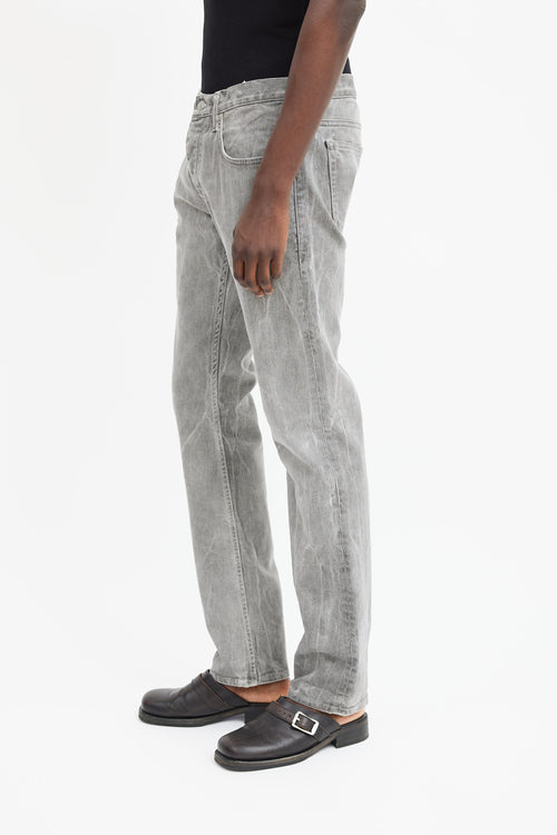 Sandro Grey Washed Droit Straight Leg Jeans