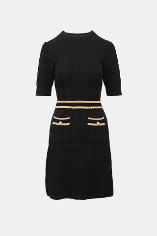 Sandro Knit Houndstooth Dress