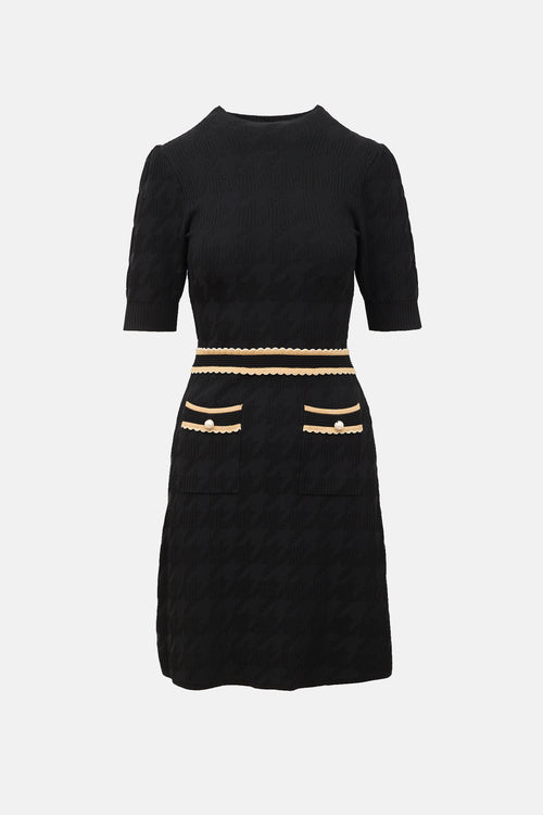 Sandro Knit Houndstooth Dress