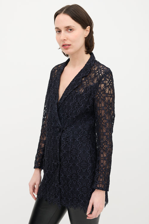 Sandro Lace Double Breasted Blazer