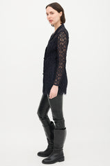 Sandro Lace Double Breasted Blazer