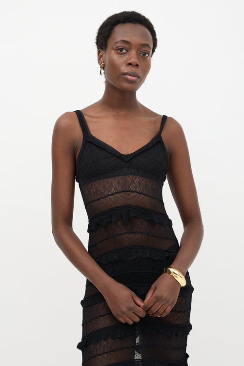 Sandro Lace Knit Ruffle Dress