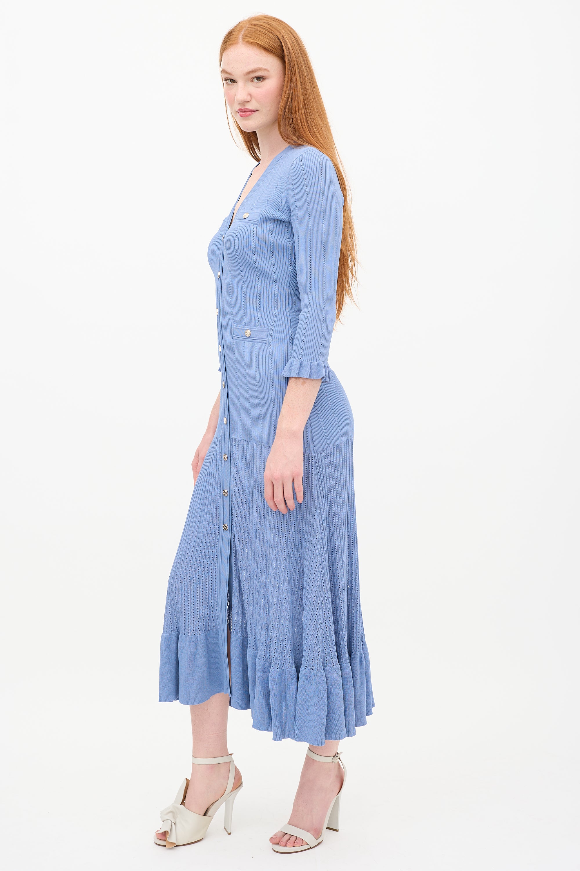 sandro blue knit dress Knit maxi dress in Navy Blue for Women