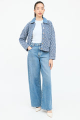 Sandro Tweed Sparkle Button Jacket