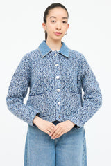 Sandro Tweed Sparkle Button Jacket