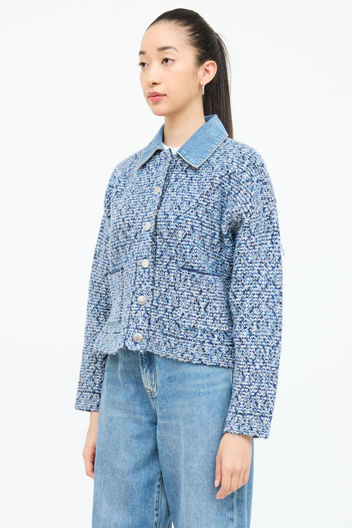 Sandro Tweed Sparkle Button Jacket