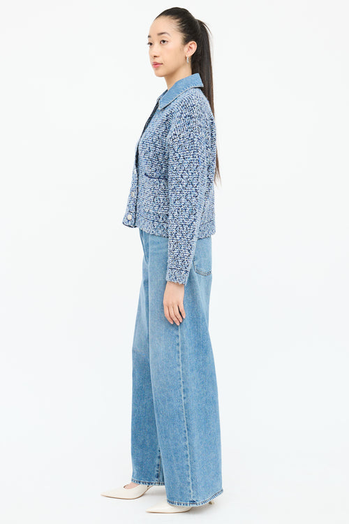 Sandro Tweed Sparkle Button Jacket
