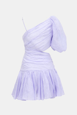 Sandro Linen One Shoulder Dress