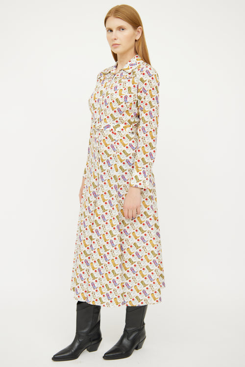 Sandro Red Multi Colour Western Boot Dress