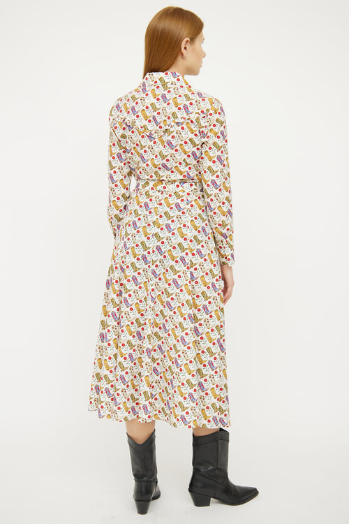 Sandro Red Multi Colour Western Boot Dress
