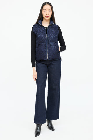 Sandro Lace Guipure Puffer Vest