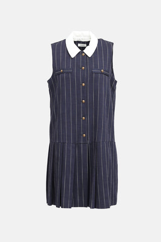 Sandro Pinstripe Button Up Dress