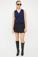 Sandro Navy & Black Button Vest