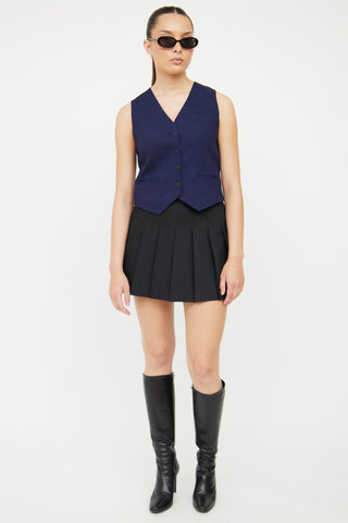 Sandro Navy & Black Button Vest