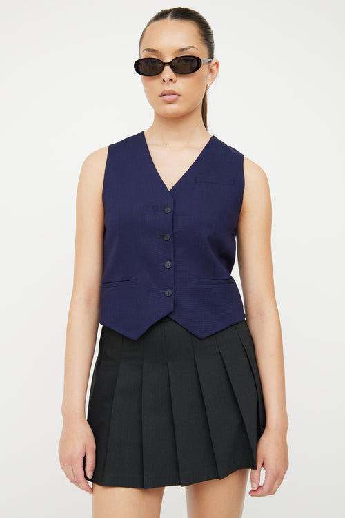 Sandro Navy & Black Button Vest