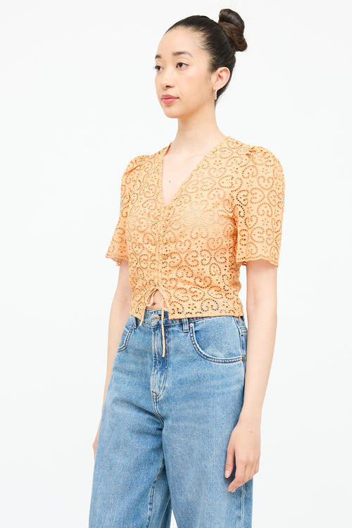 Sandro Eyelet Cinched Top