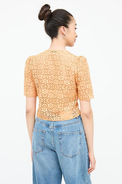 Sandro Eyelet Cinched Top