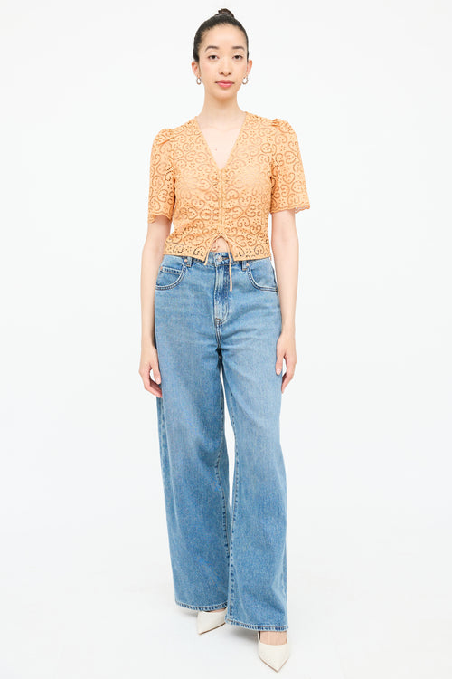Sandro Eyelet Cinched Top