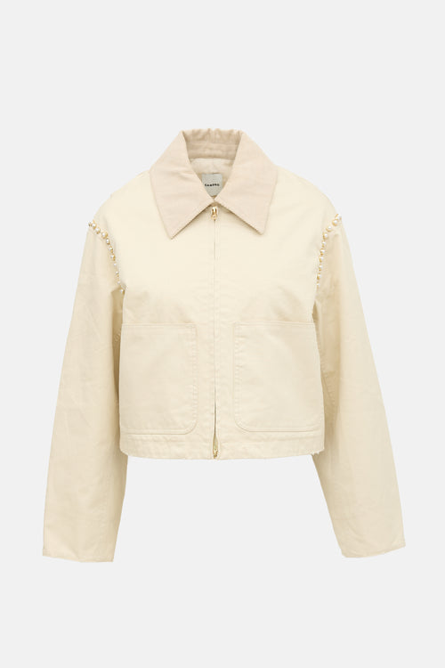 Sandro Pearl Embellished Workwear Jacket