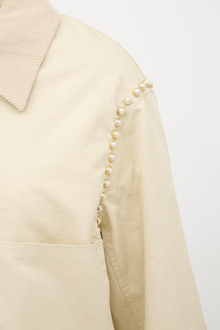 Sandro Pearl Embellished Workwear Jacket