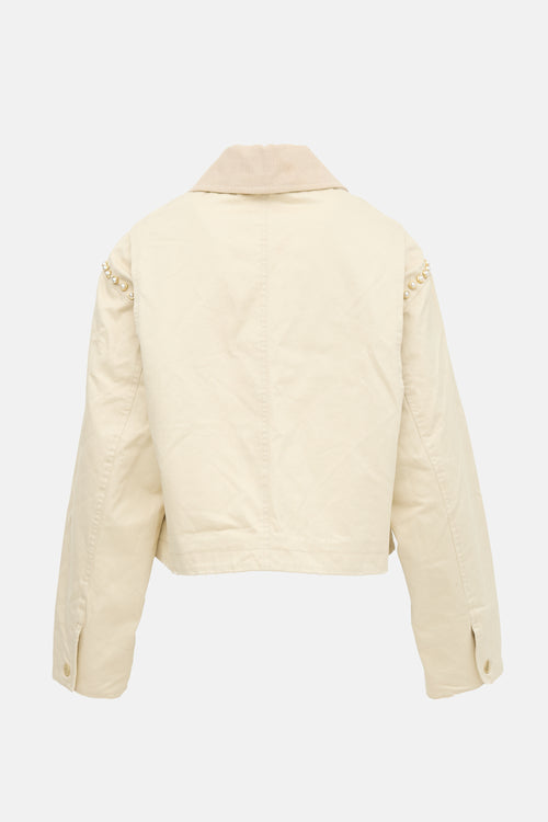 Sandro Pearl Embellished Workwear Jacket