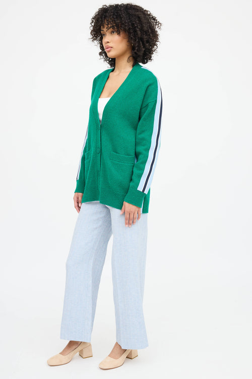 Sandro Pinstripe Wide Leg Trouser