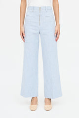 Sandro Pinstripe Wide Leg Trouser