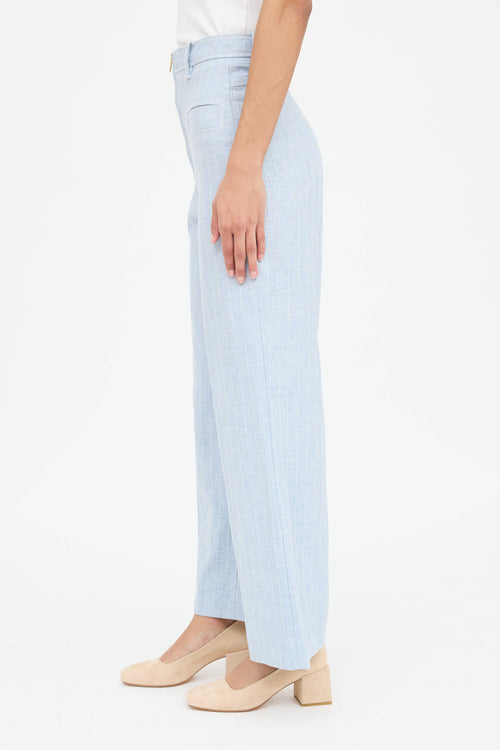 Sandro Pinstripe Wide Leg Trouser