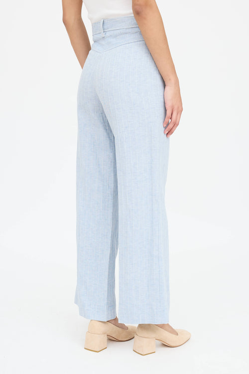 Sandro Pinstripe Wide Leg Trouser