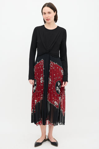 Sandro Pleated Print  Dress