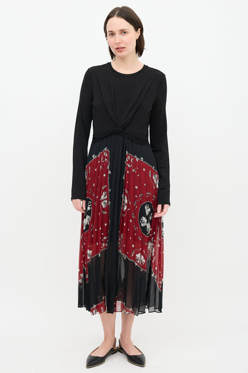 Sandro Pleated Print  Dress