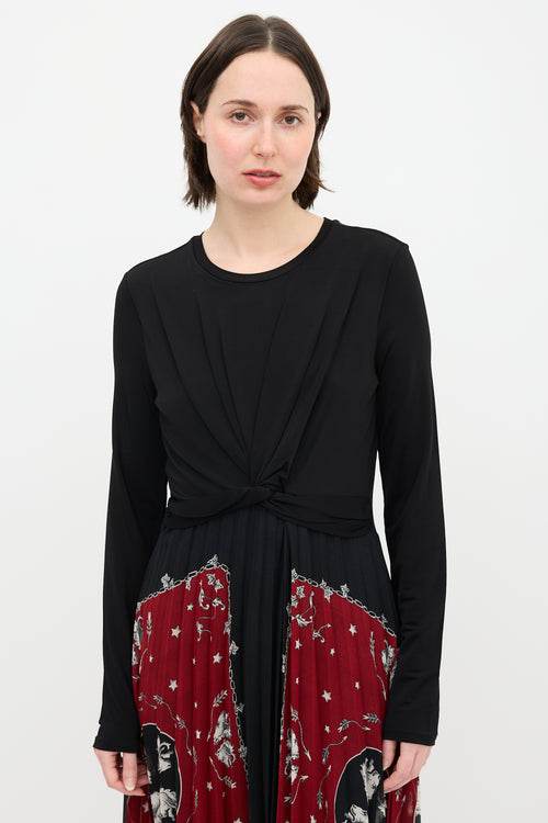 Sandro Pleated Print  Dress