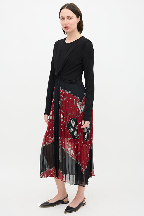 Sandro Pleated Print  Dress