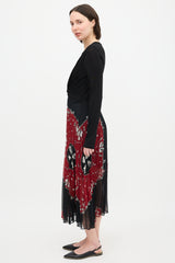 Sandro Pleated Print  Dress