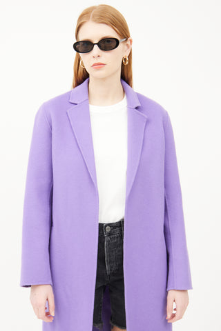 Sandro Purple Wool Coat