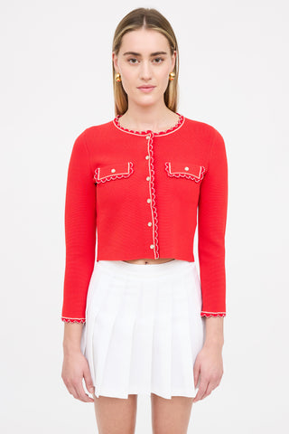 Sandro Cropped Beaded Cardigan