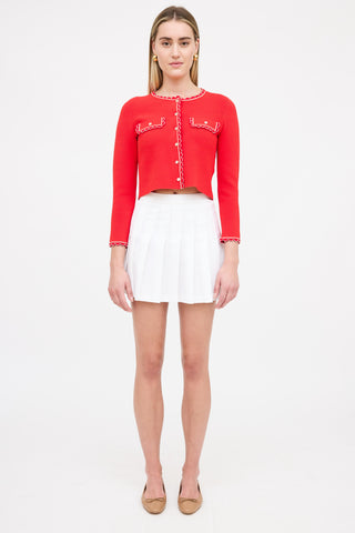 Sandro Cropped Beaded Cardigan