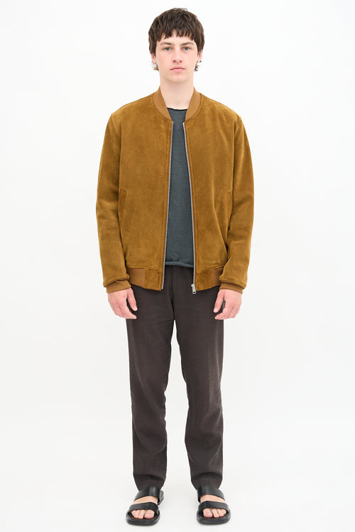 Sandro Suede Bomber Jacket