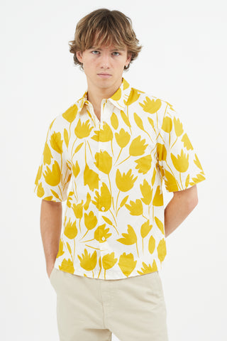 Sandro White & Yellow Floral Shirt