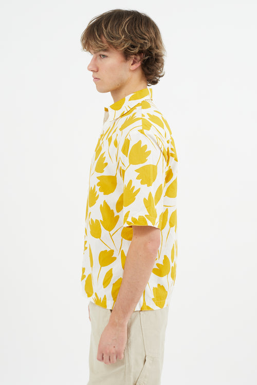 Sandro White & Yellow Floral Shirt