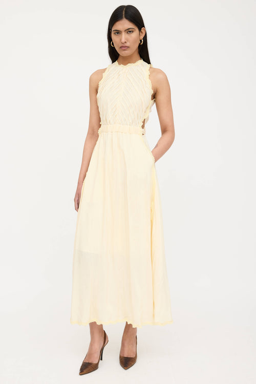 Pleated Lace Trim Dress