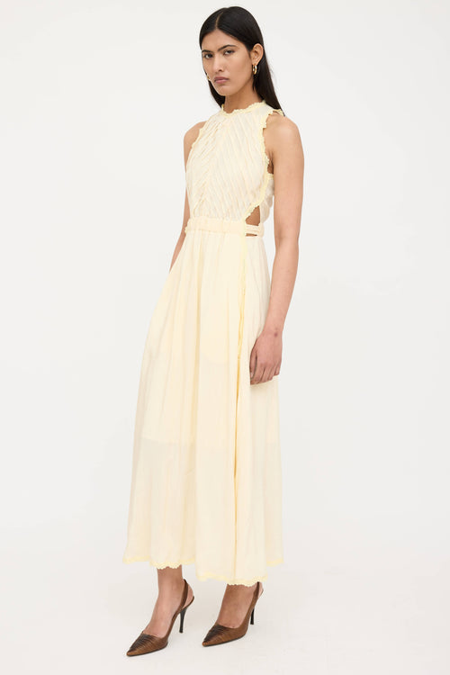 Pleated Lace Trim Dress