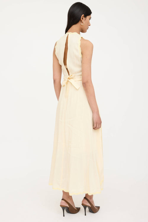 Pleated Lace Trim Dress