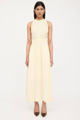 Pleated Lace Trim Dress