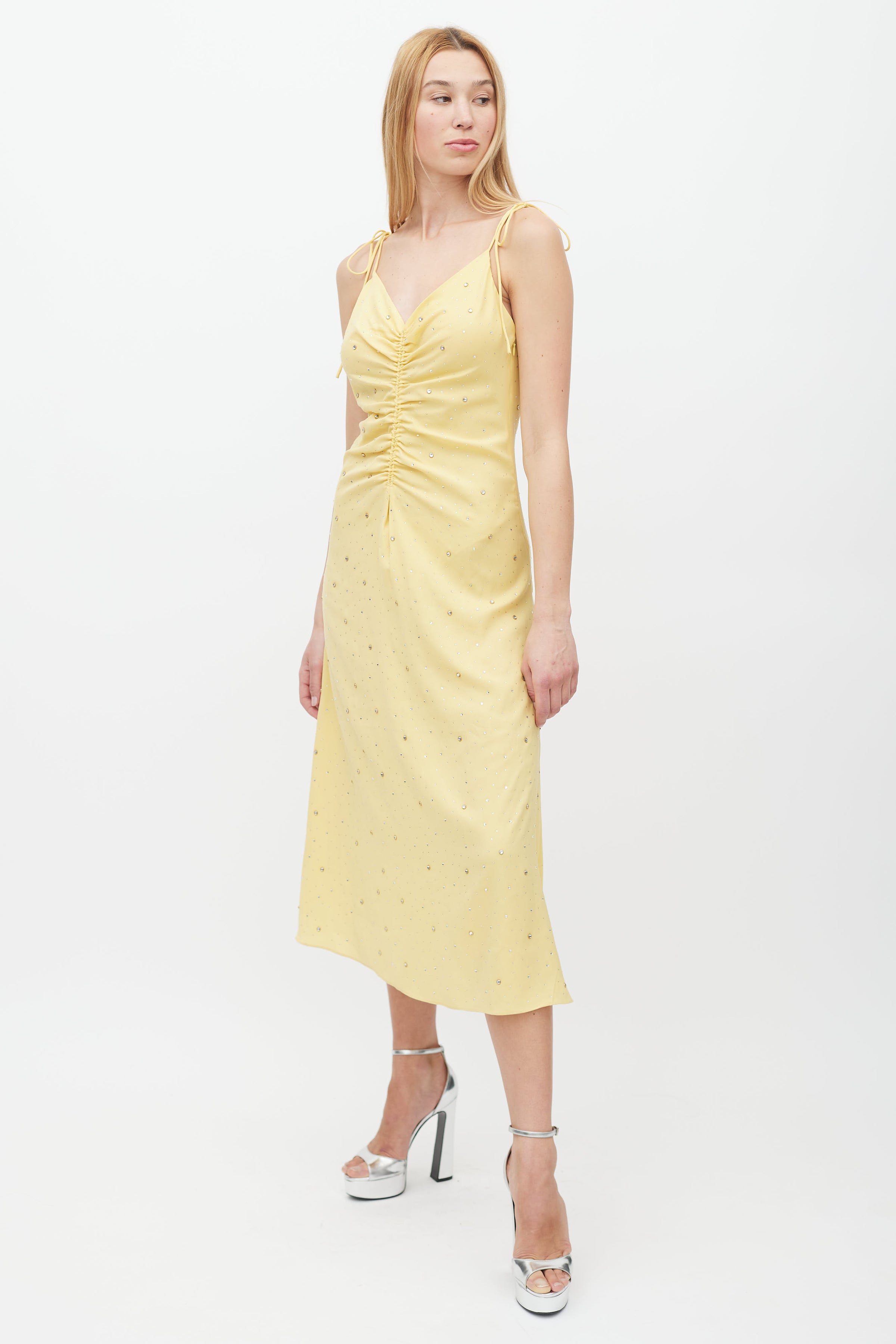 Sandro // Yellow Praline Rhinestone Dress VSP Consignment Sandro // Yellow Praline Rhinestone Dress VSP Consignment
