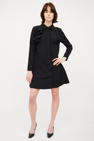 Sarah PaciniBlack Wool Collared Dress